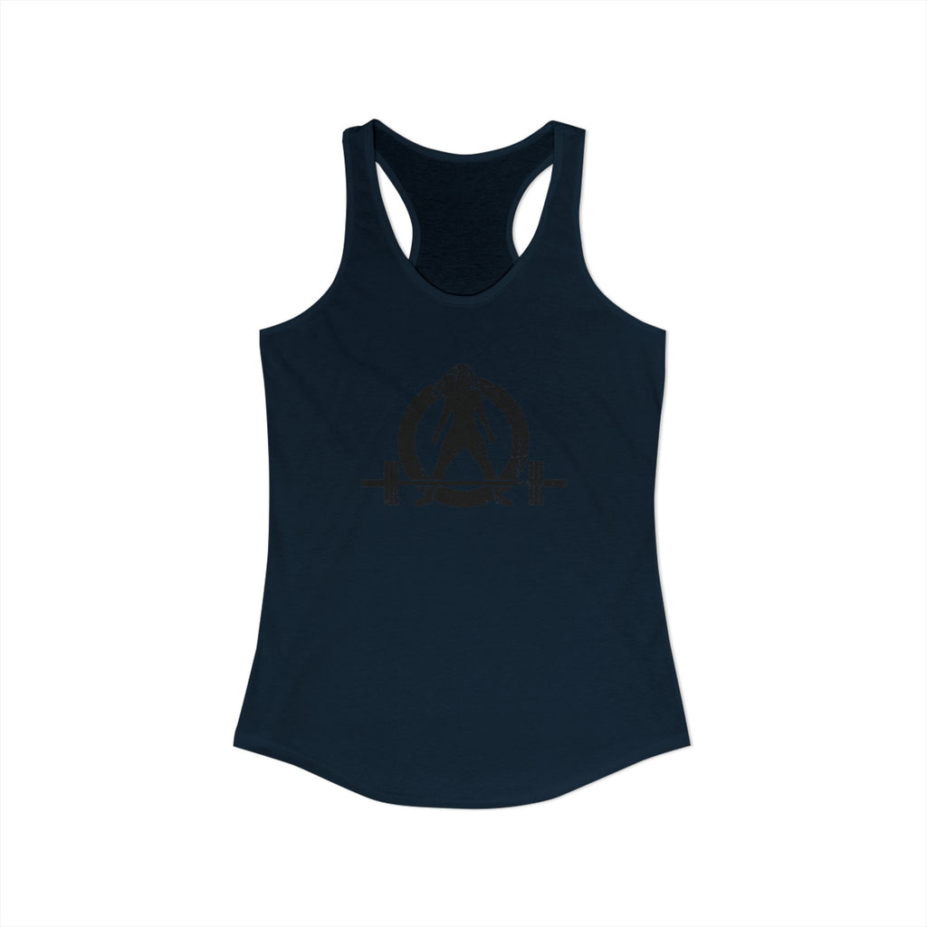 I Could Deadlift You - Women's Ideal Racerback Tank - Black Distressed Logo + Back