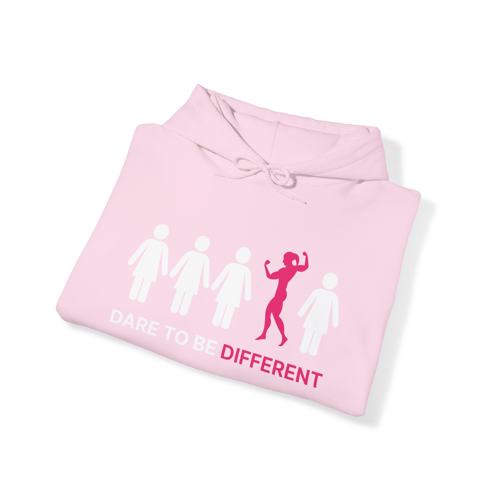 Dare To Be Different Flex - Unisex Heavy Blend Hooded Sweatshirt - White Print on Front & Back