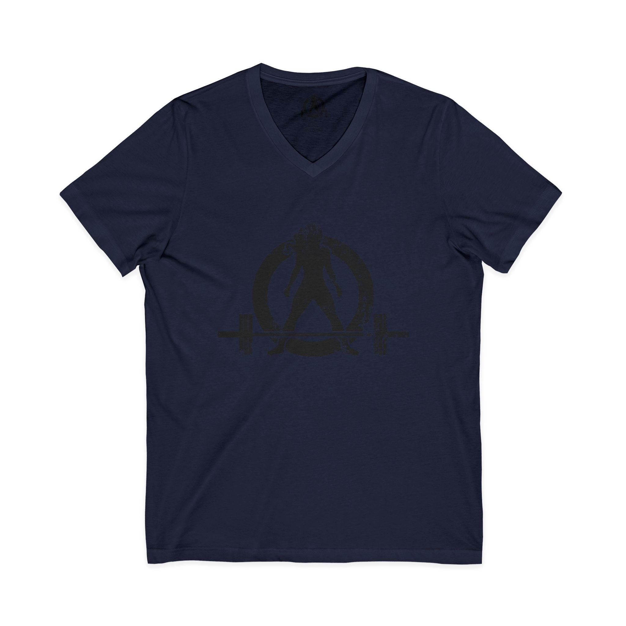 Strong Is Beautiful - Distressed Black Logo - Unisex Jersey Short Sleeve V-Neck Tee