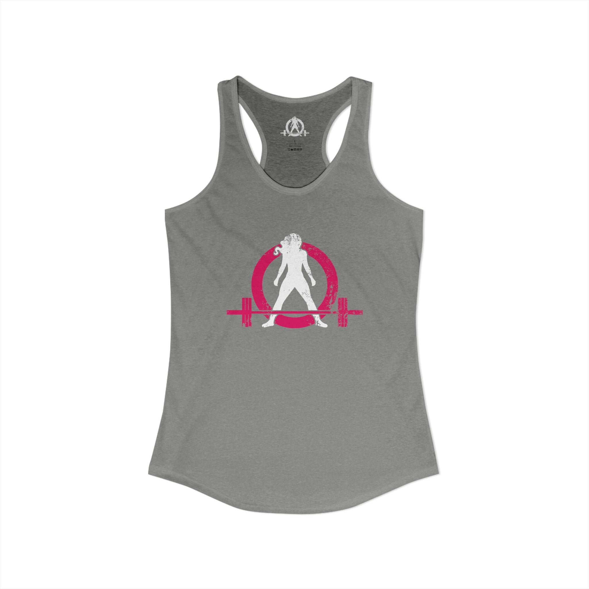 Women's Ideal Racerback Tank - Distressed  Color Distressed Logo Front & Plain Back