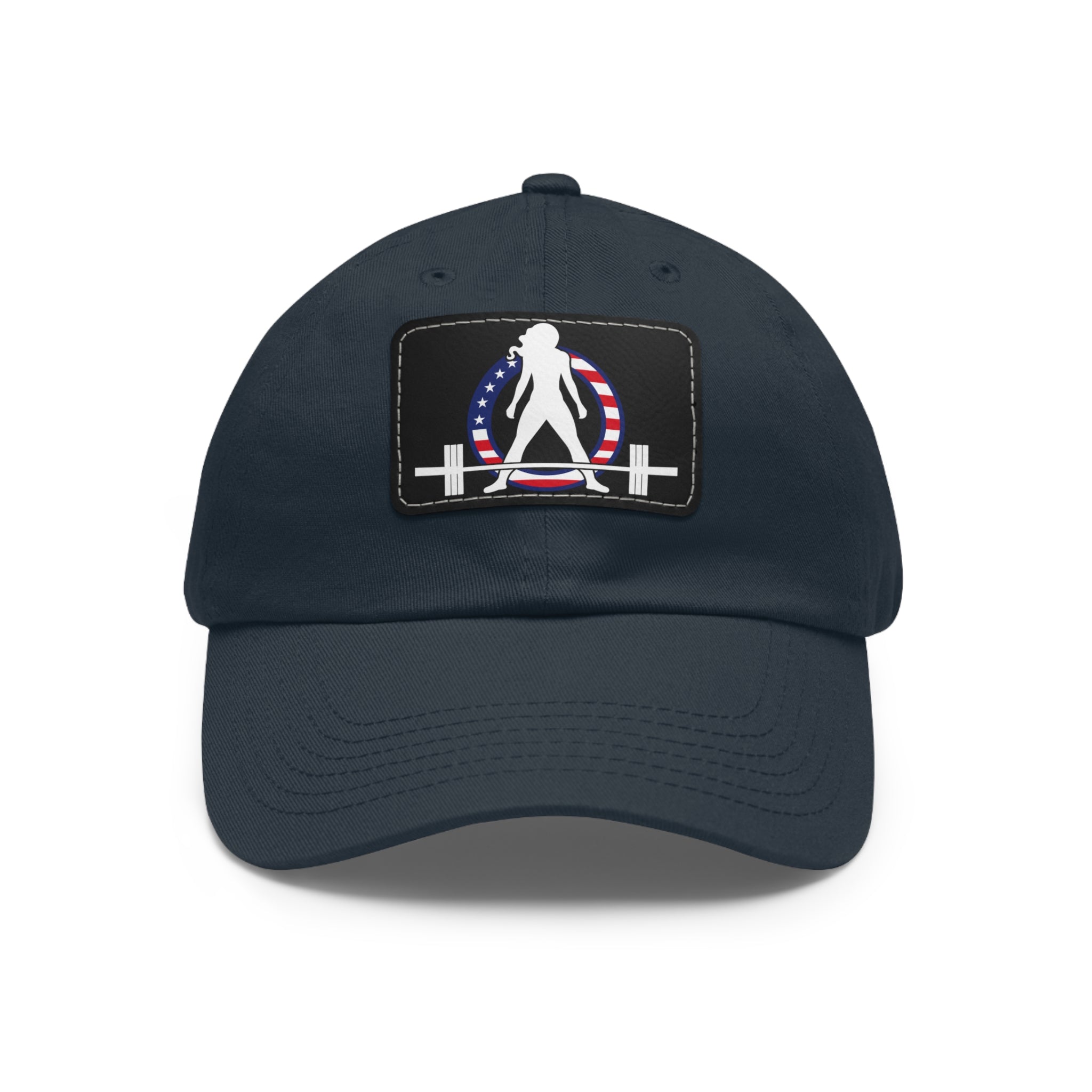Dad Hat with Leather Patch (Rectangle) - USA Dark Logo