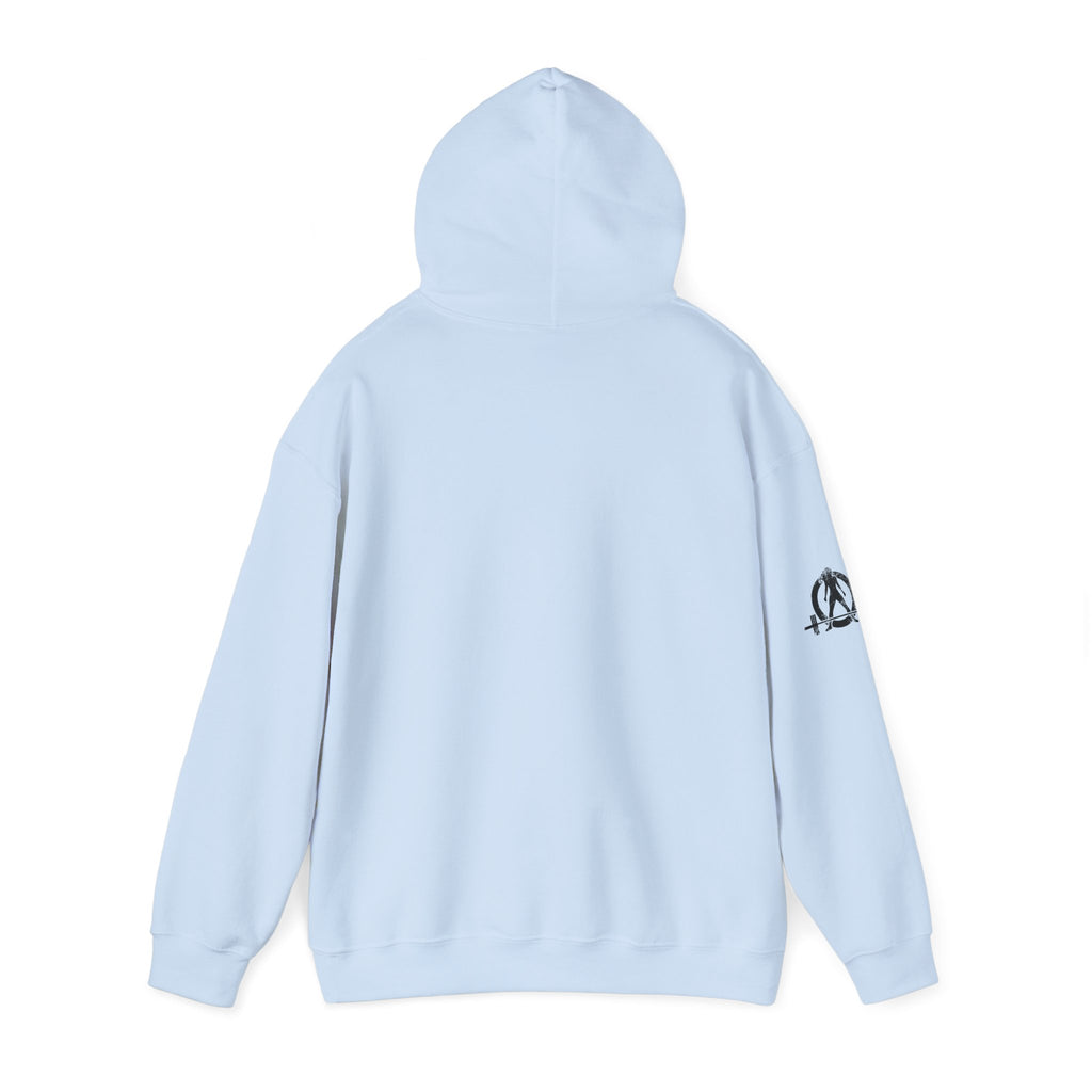 Coffee & Barbells  - Unisex Heavy Blend Hooded Sweatshirt - Black Logo on Front & Right Sleeve