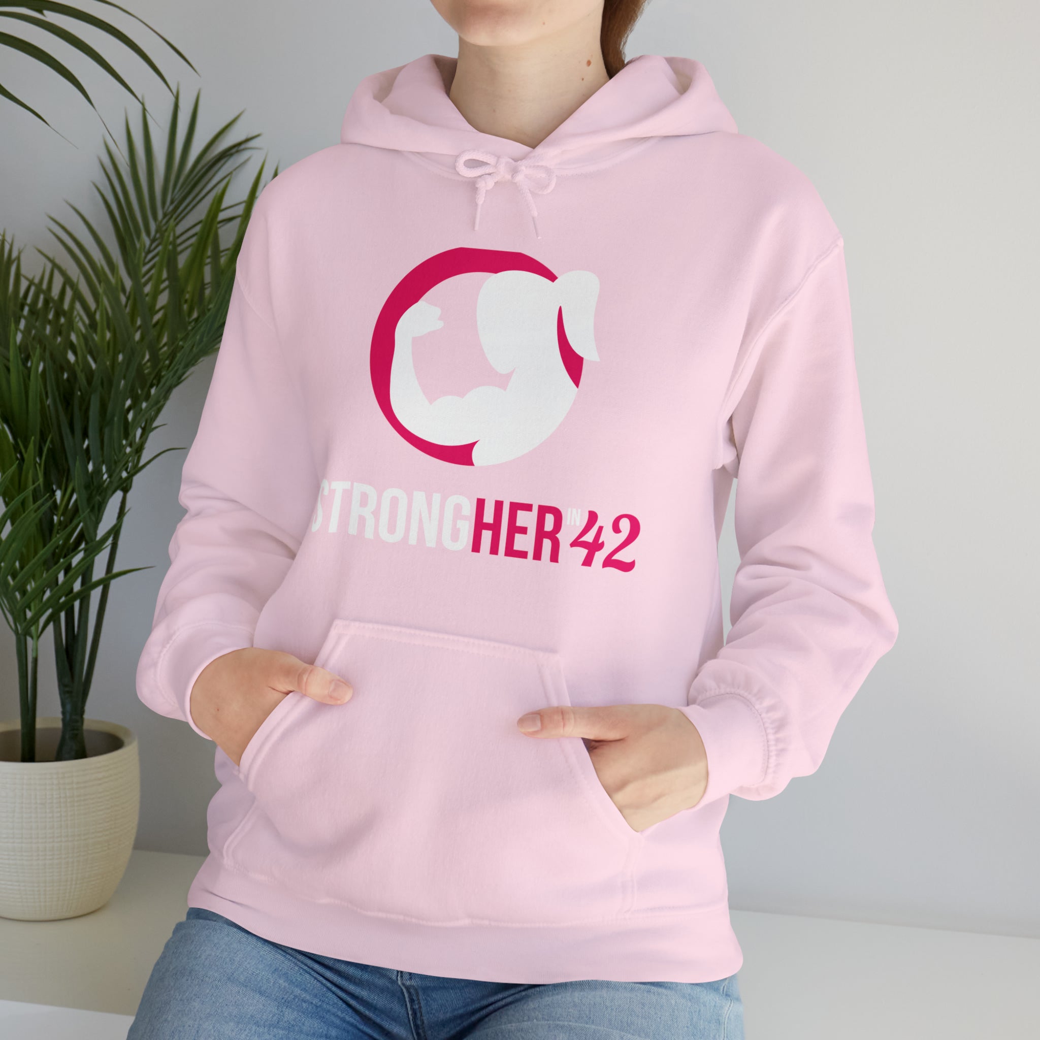 Strong Her in 42 - Classic Color Logo - Unisex Heavy Blend Hooded Sweatshirt