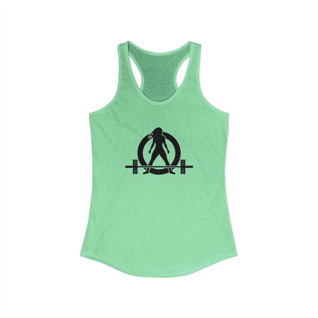 25 + 25 = 70 Women's Ideal Racerback Tank - Black Print Front & Back