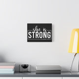 She is Strong - Proverbs 31:25 - Inspirational Canvas Wall Art