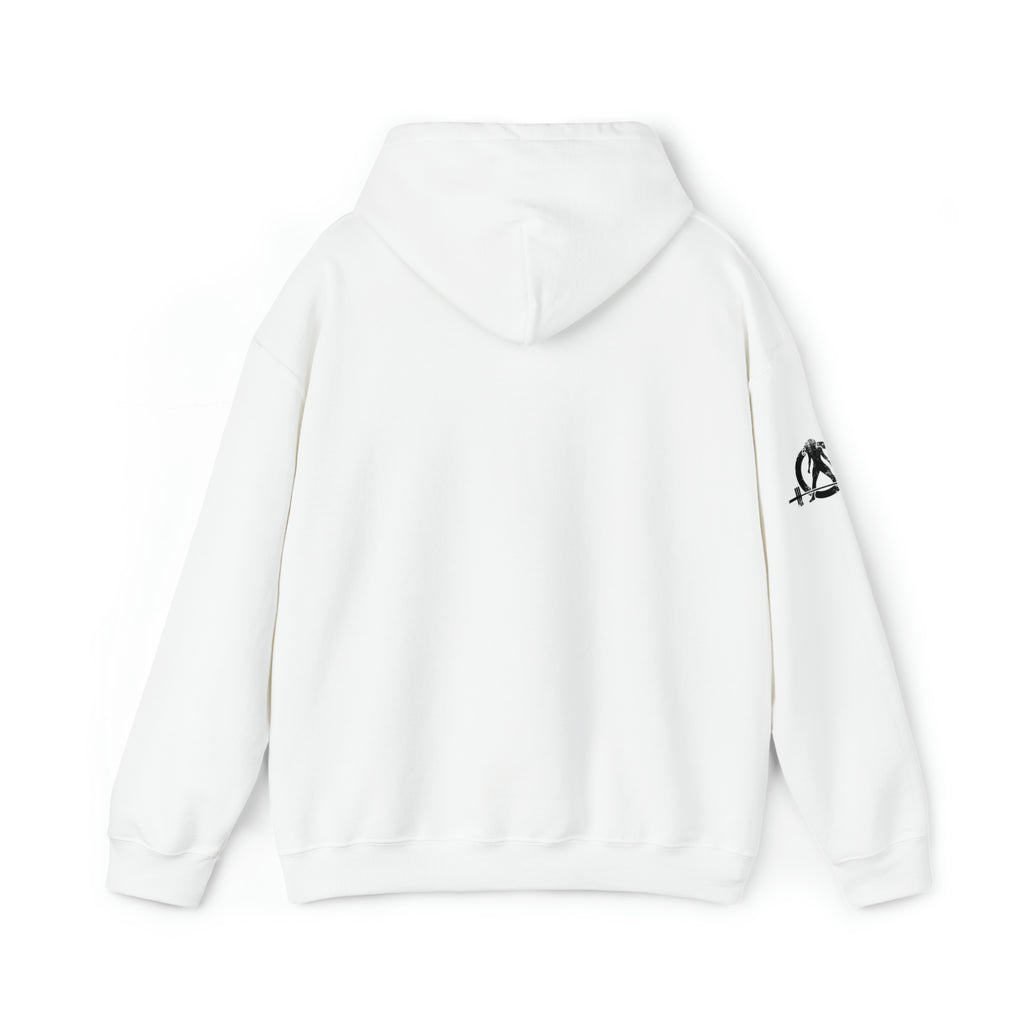 I Could Deadlift You. - Unisex Heavy Blend Hooded Sweatshirt - Black Logo - Right Shoulder - Plain Back