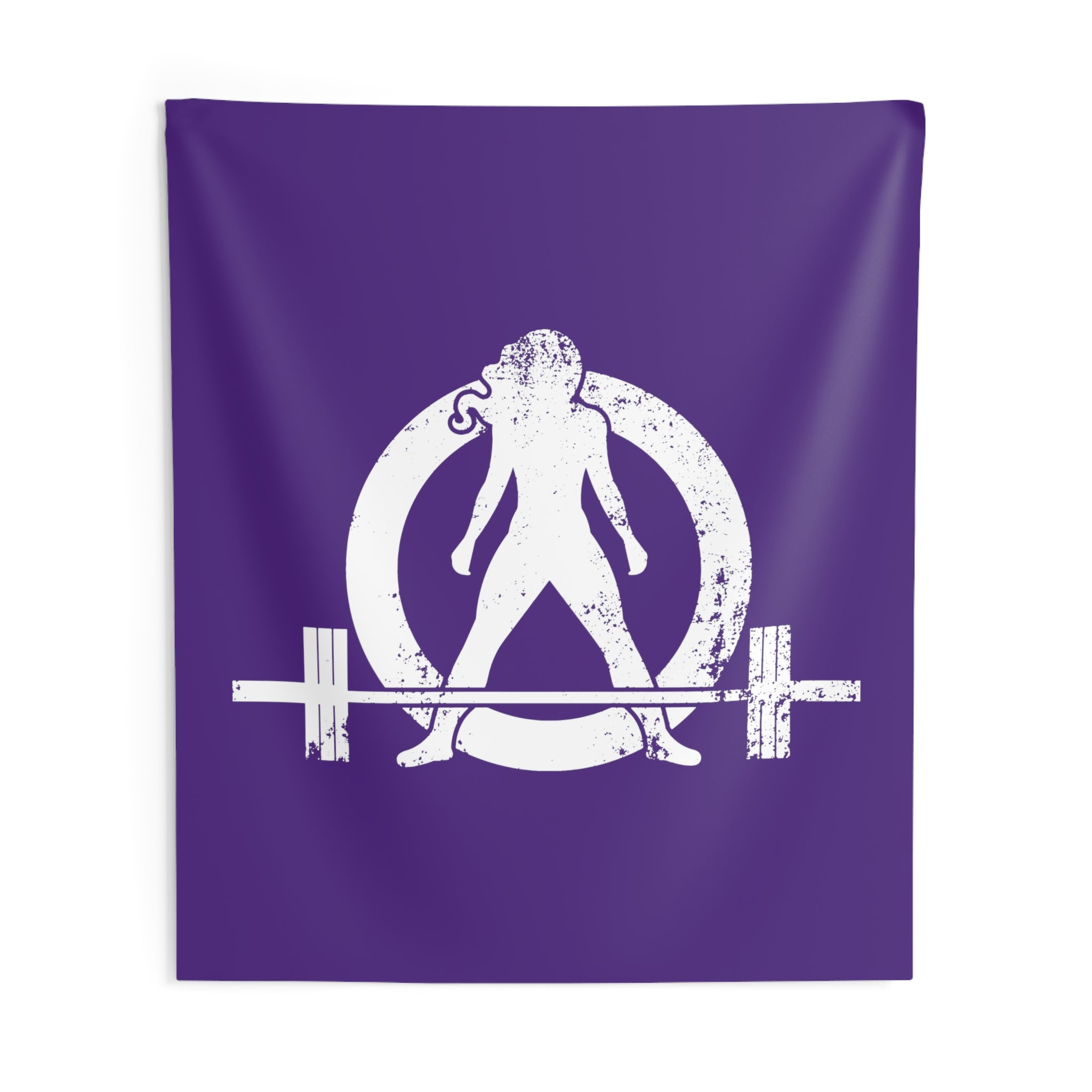 Indoor Wall Tapestries - Purple - White Distressed Logo