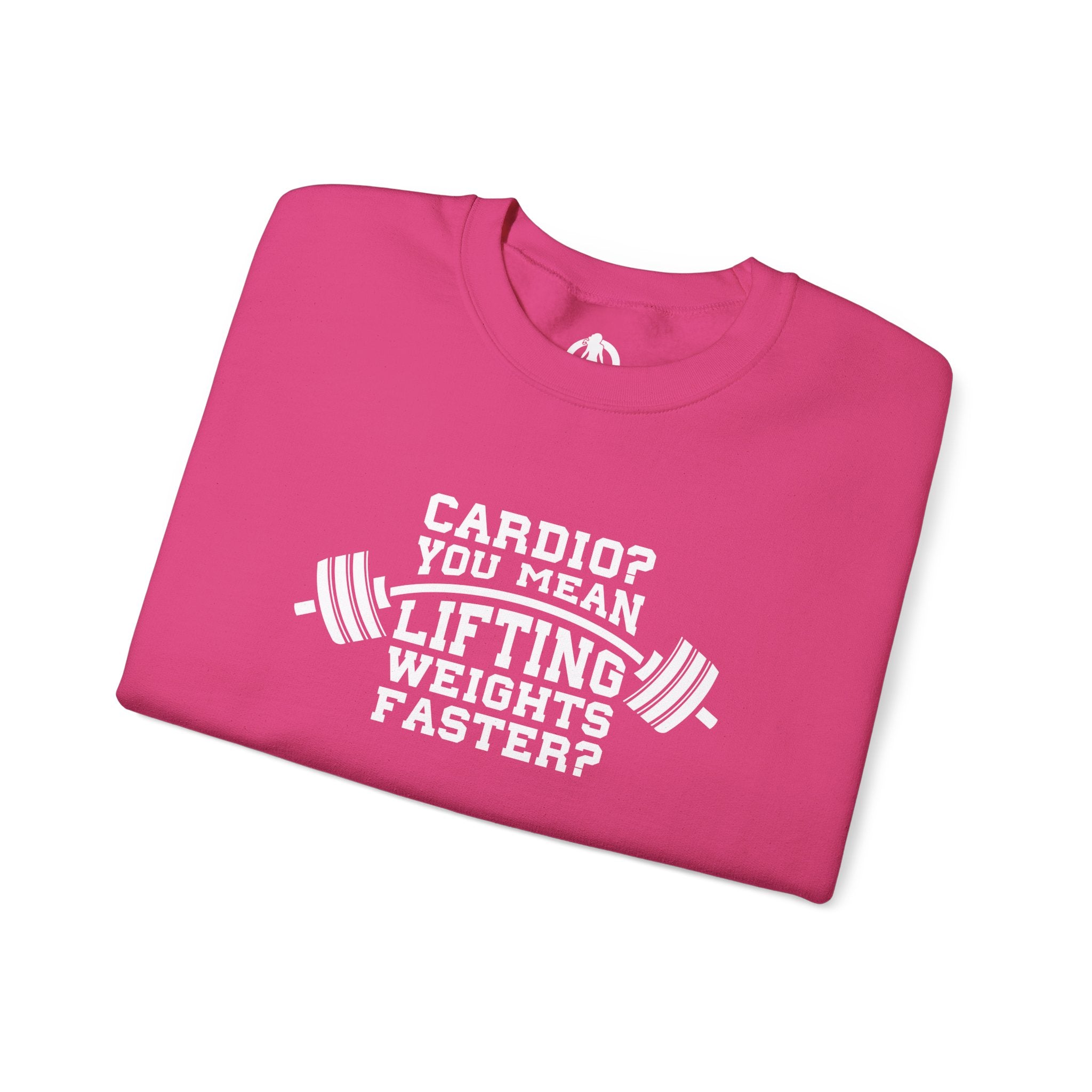Cardio = Lift Weights Faster - Unisex Heavy Blend™ Crewneck Sweatshirt - Front  Logo
