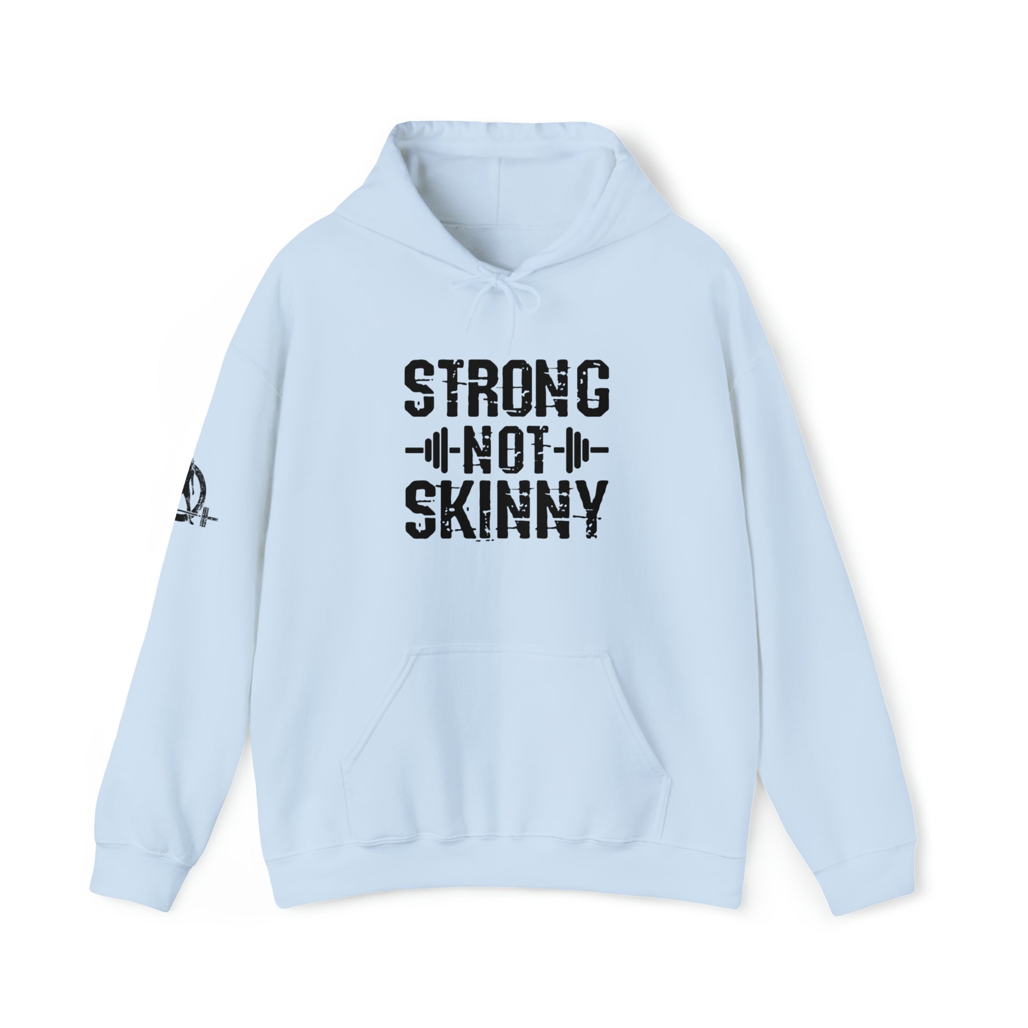Strong Not Skinny - Unisex Heavy Blend Hooded Sweatshirt - Black Front Logo