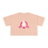 Distressed Collection - Women's Crop Tee - Pale Pink - Front Color Distressed Logo