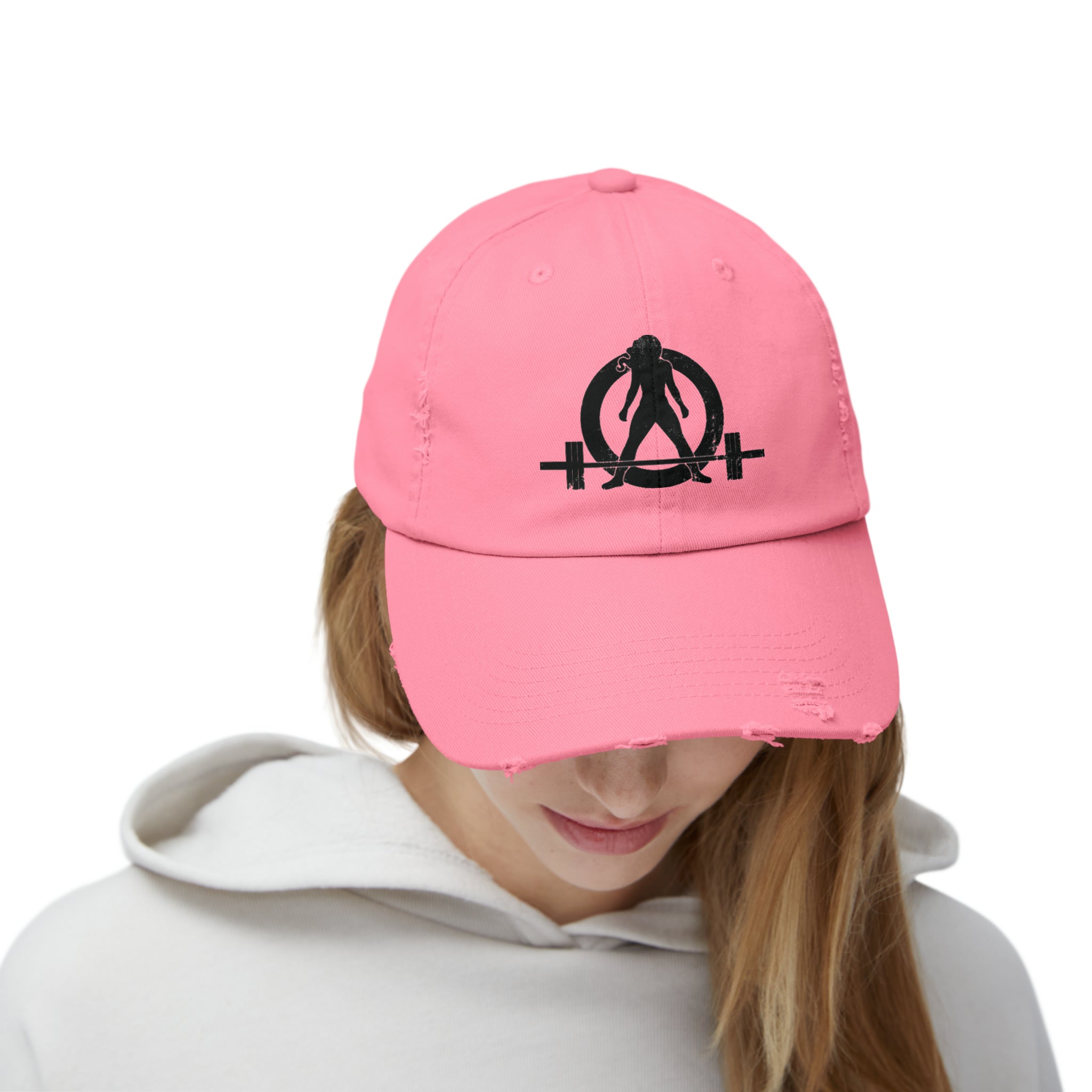 Unisex Distressed Cap - Classic Black Logo