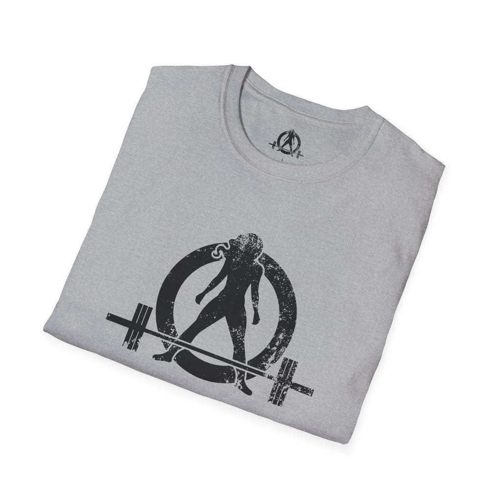 Unisex Softstyle T-Shirt - Black Distressed Logo - Plain Back (BEST SELLER)