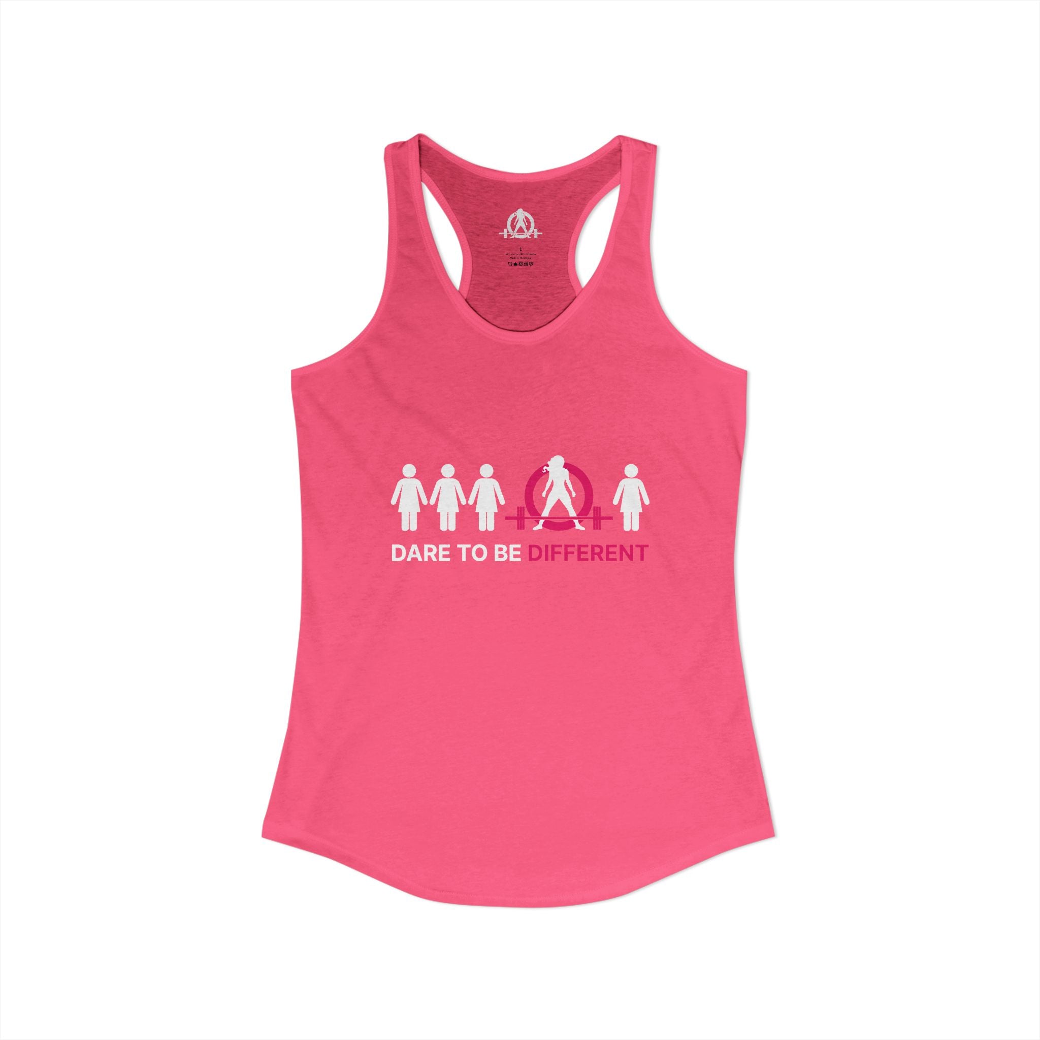 Dare To Be Different - Deadlift - Women's Ideal Racerback Tank - Front Logo