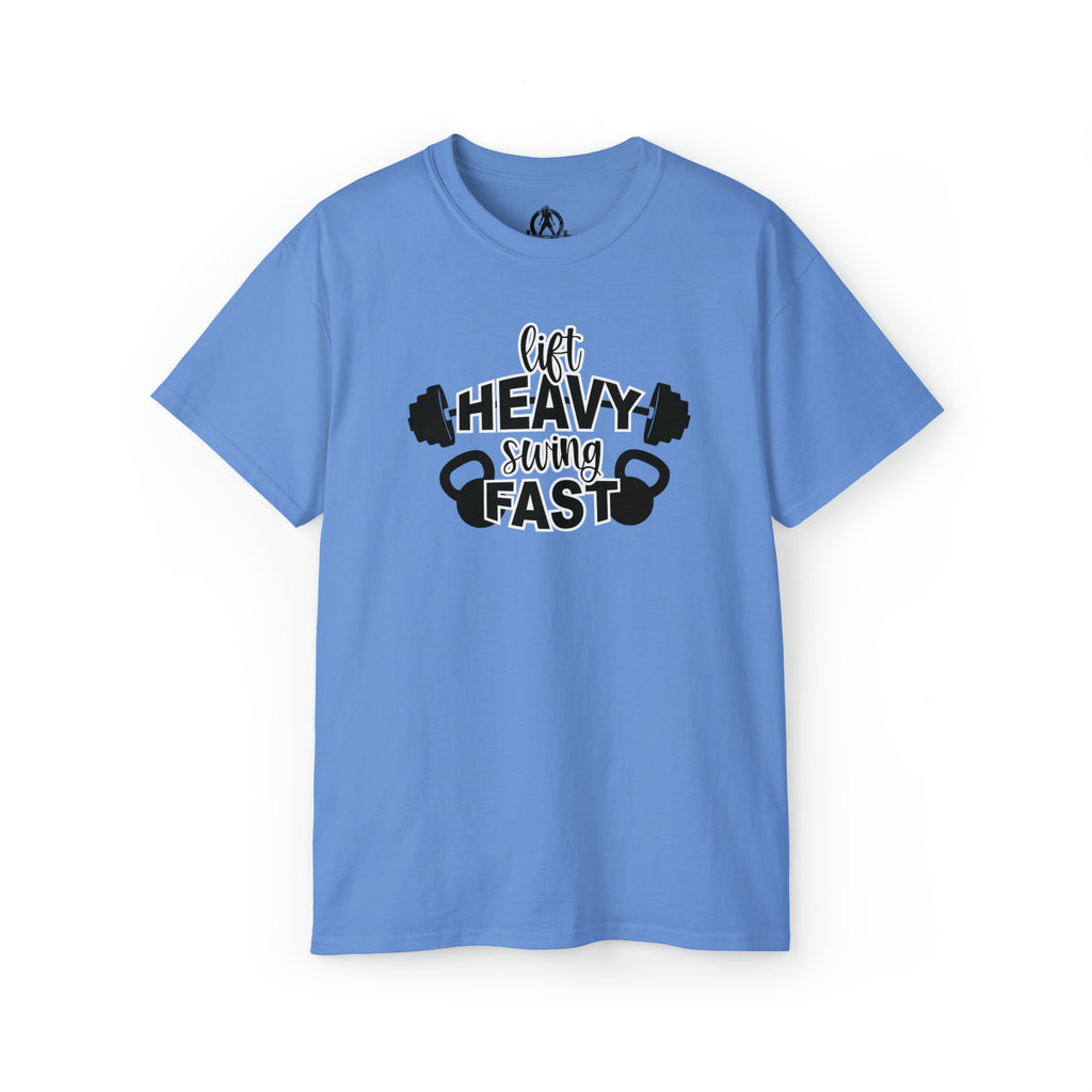 Lift Heavy Swing Fast - Unisex Ultra Cotton Tee - Black Logo