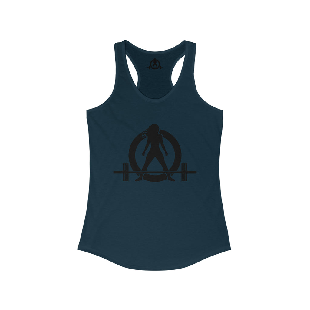 Iron Sharpens Iron - Women's Ideal Racerback Tank - Black Font - Print on Front & Back