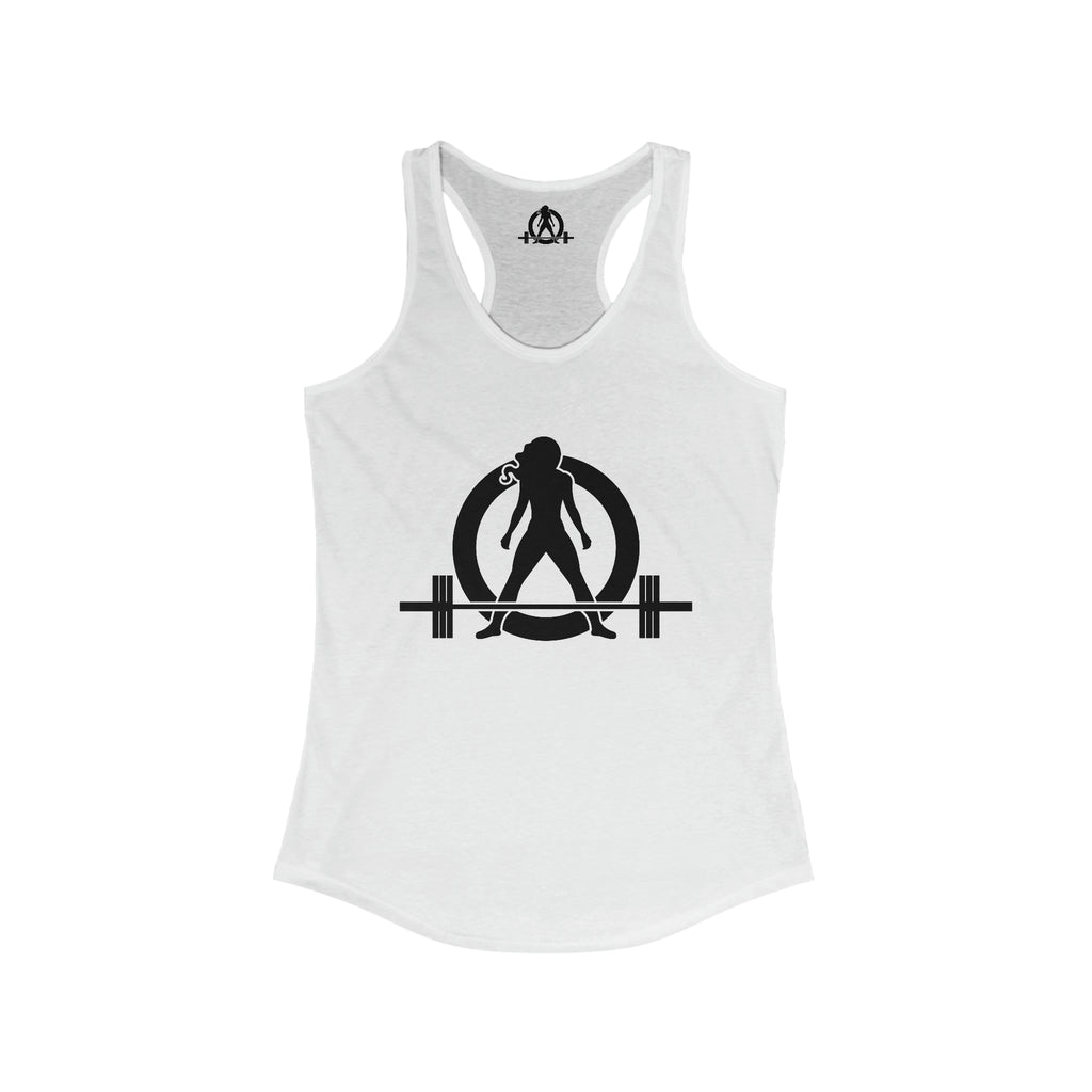 Iron Sharpens Iron - Women's Ideal Racerback Tank - Black Font - Print on Front & Back