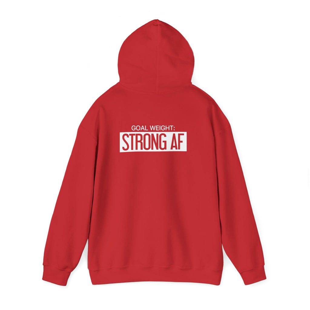 Goal Weight Strong AF - Unisex Heavy Blend Hooded Sweatshirt  - White Logo