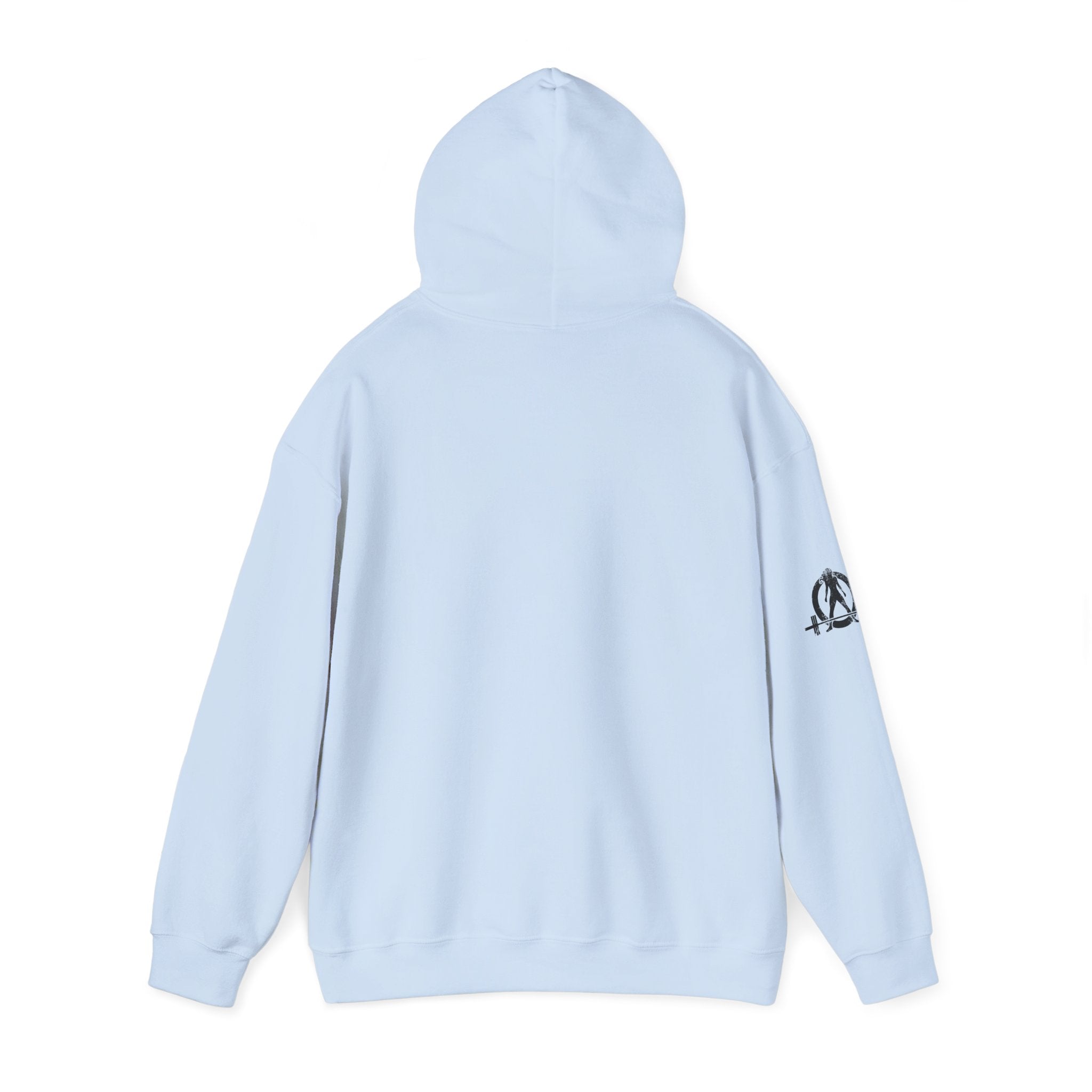 WWLW “Squat • Bench • Deadlift • Repeat” Hoodie - Front Dark Logo Plain Back