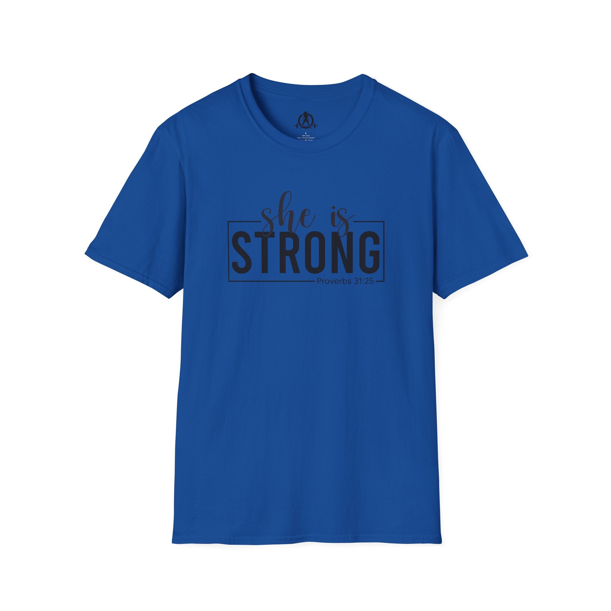 She Is STRONG - Unisex Softstyle T-Shirt - Front Black Print