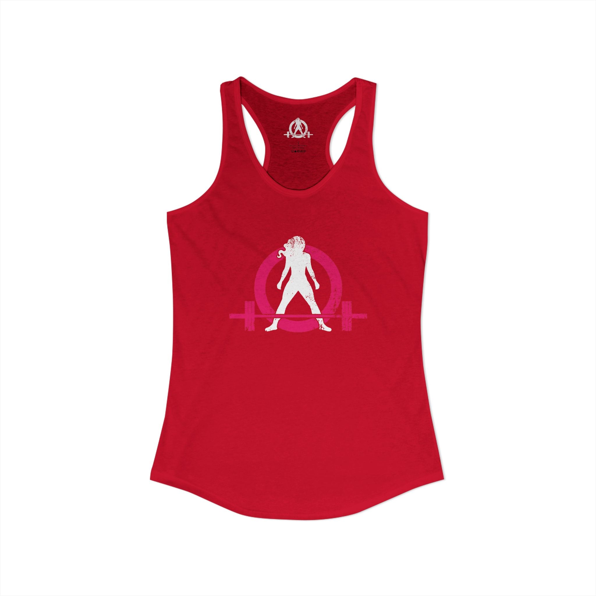 Women's Ideal Racerback Tank - Distressed  Color Distressed Logo Front & Plain Back