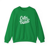 Coffee & Barbells - Unisex Heavy Blend™ Crewneck Sweatshirt - White Logo on Front