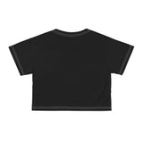 Crop Tee (AOP) - Black - Color Distressed Logo