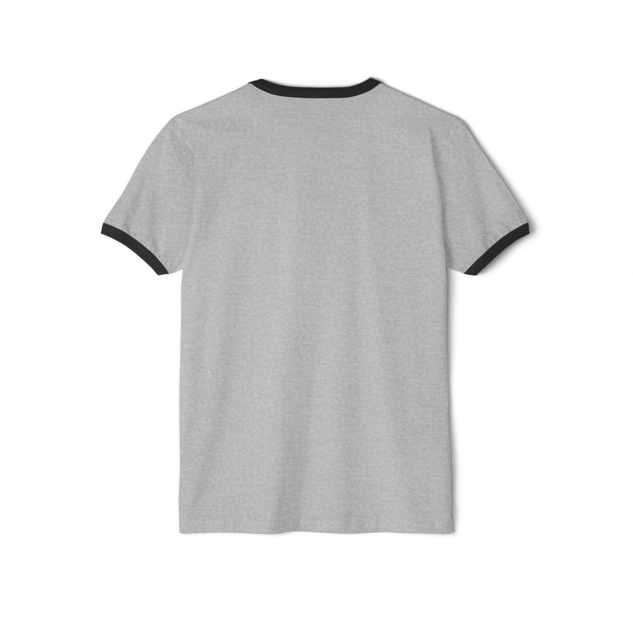 45 + 45 - Unisex Cotton Ringer T-Shirt - Black Logo Front