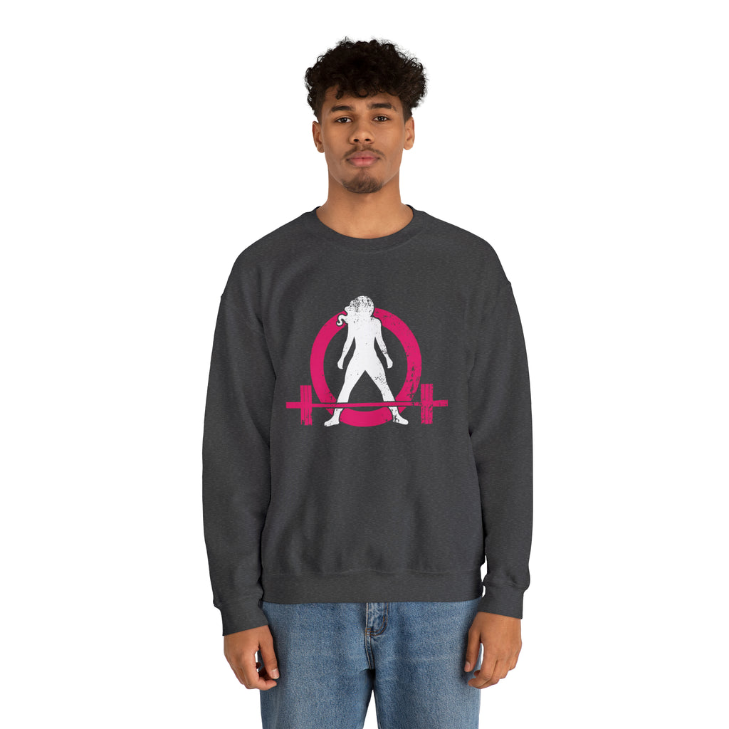 Distressed Logo - Unisex Heavy Blend™ Crewneck Sweatshirt - Inverted Color Logo