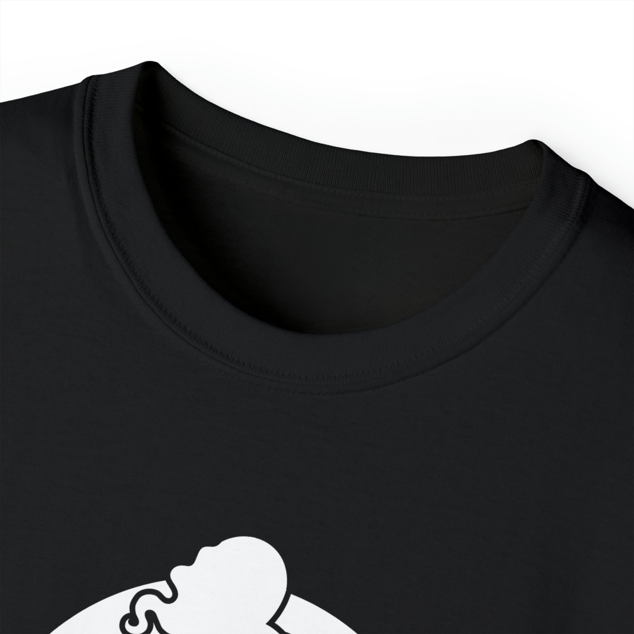 Unisex Ultra Cotton Tee - Classic White Logo - Plain Back
