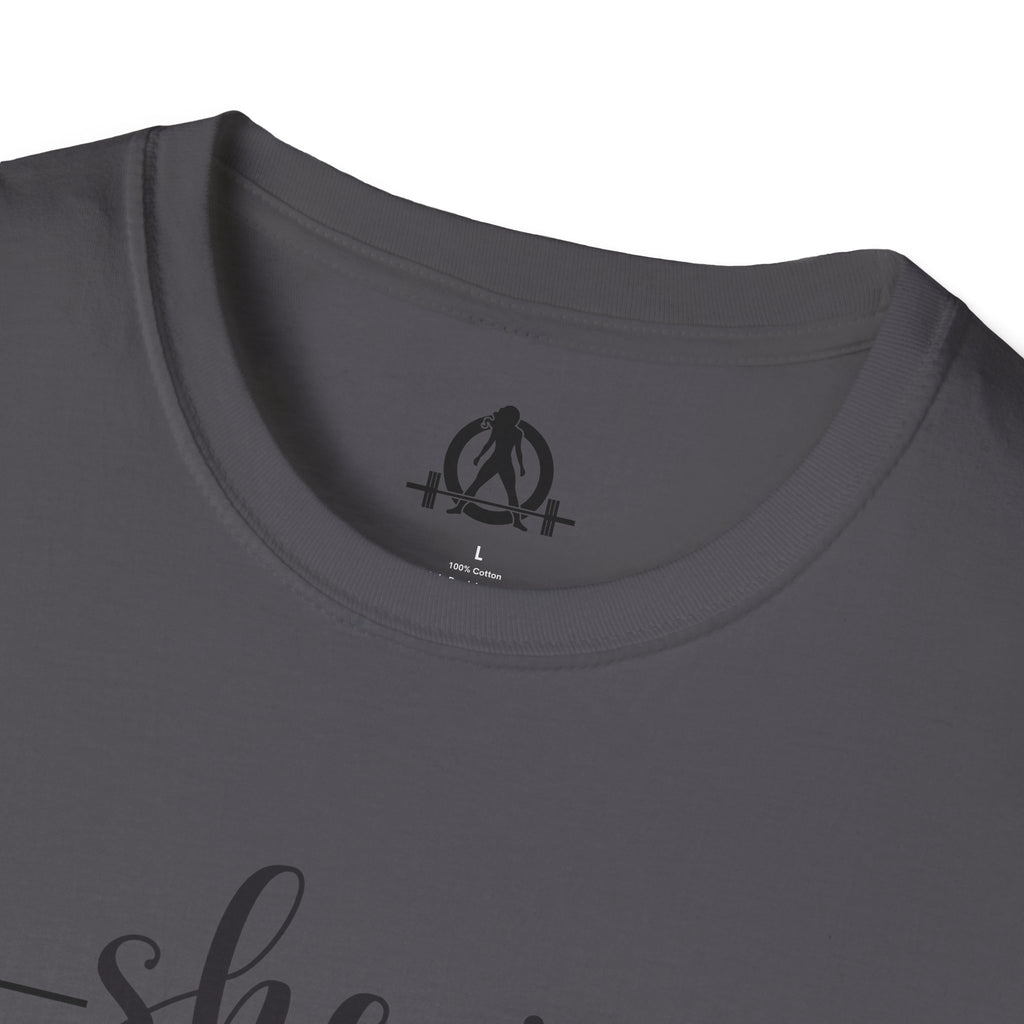 She Is STRONG - Unisex Softstyle T-Shirt - Front Black Print