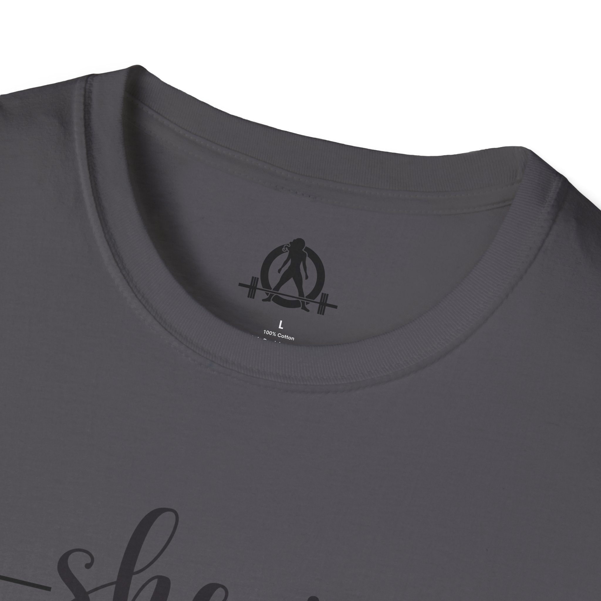 She Is STRONG - Unisex Softstyle T-Shirt - Front Black Print