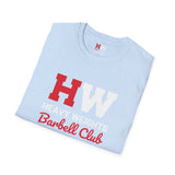 Heavy Weights Barbell Club  - Unisex Softstyle T-Shirt - Black Logo - Plain Back