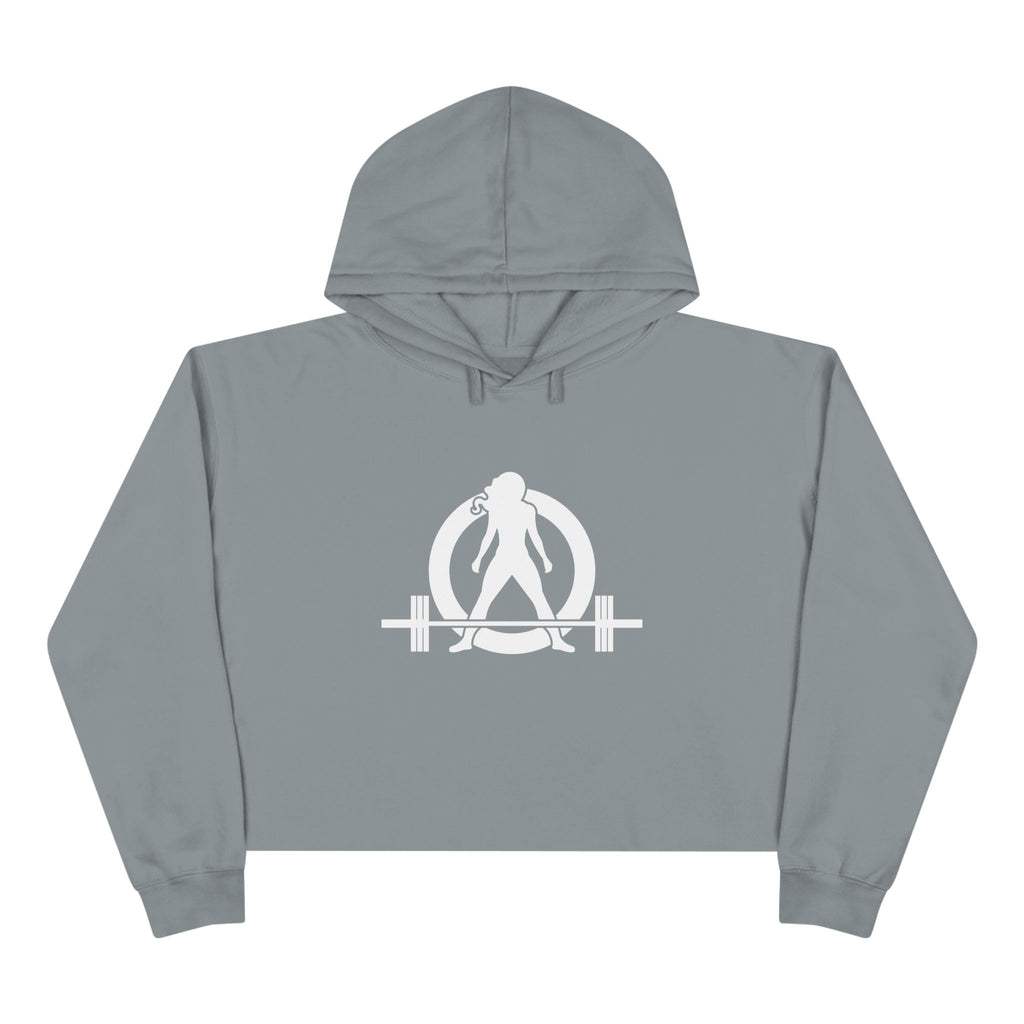 Empowered Crop Hoodie – For Strong Women Who Lift - White Classic WWLW  Logo