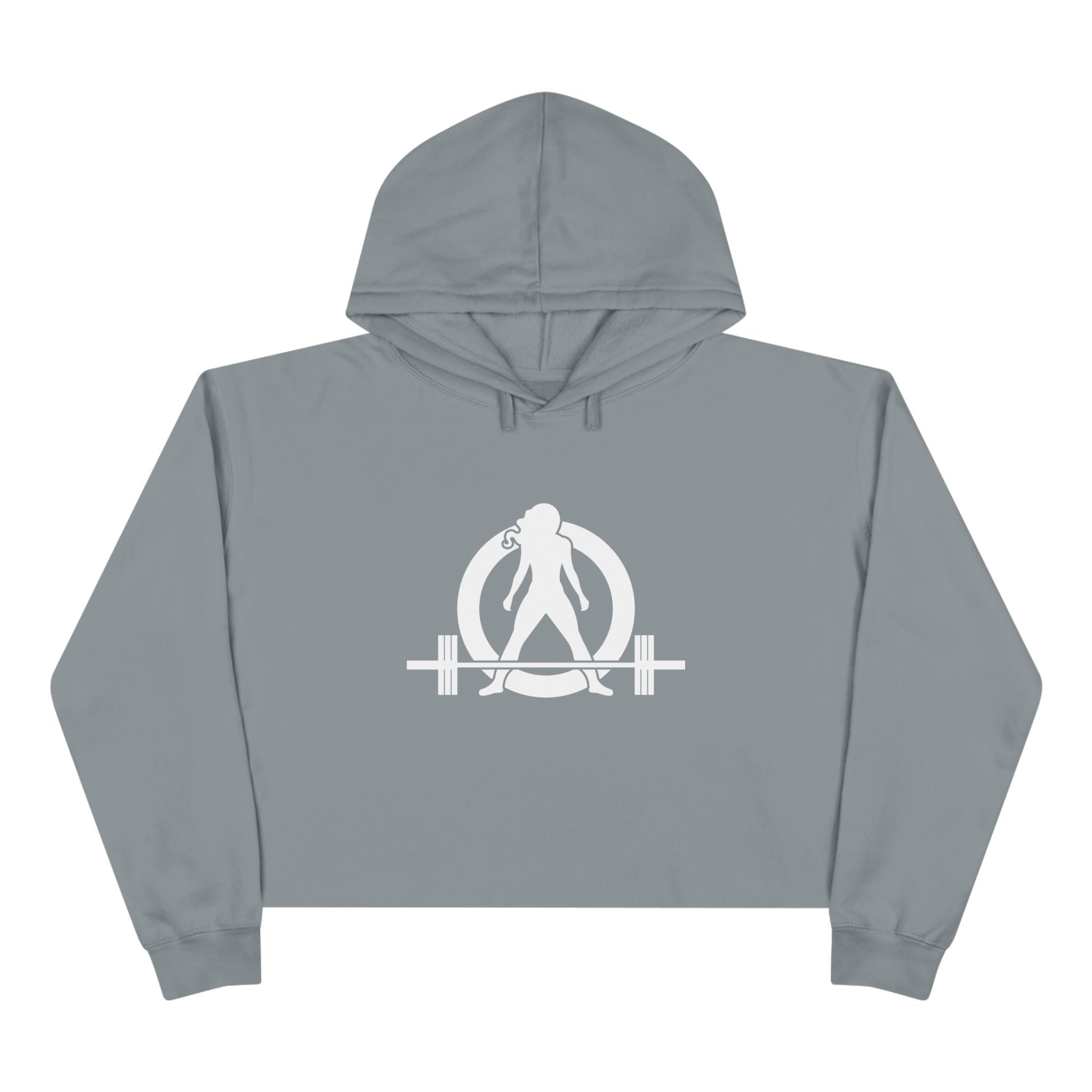 Empowered Crop Hoodie – For Strong Women Who Lift - White Classic WWLW  Logo