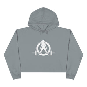 Empowered Crop Hoodie – For Strong Women Who Lift - White Classic Logo