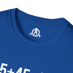 45 + 45 = 135  - Unisex Softstyle T-Shirt - Print on Front Plain Back