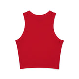 Chic Women's Micro Rib Tank Top, Casual Summer Top, Workout Tank, Layering Piece, Activewear, Relaxed Fit - Black Logo