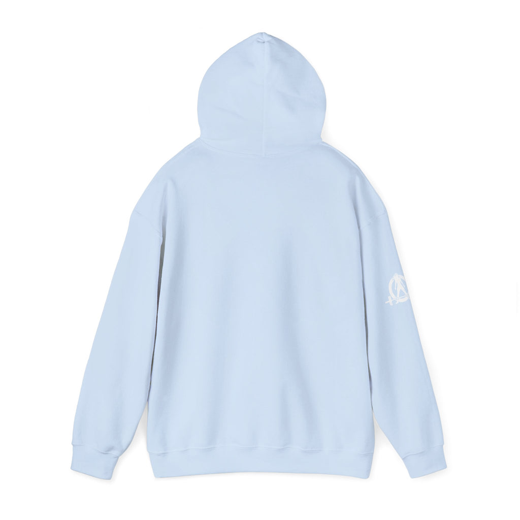 Lift Like.A Girl - Unisex Heavy Blend Hooded Sweatshirt - White Logo on Front & Right Sleeve