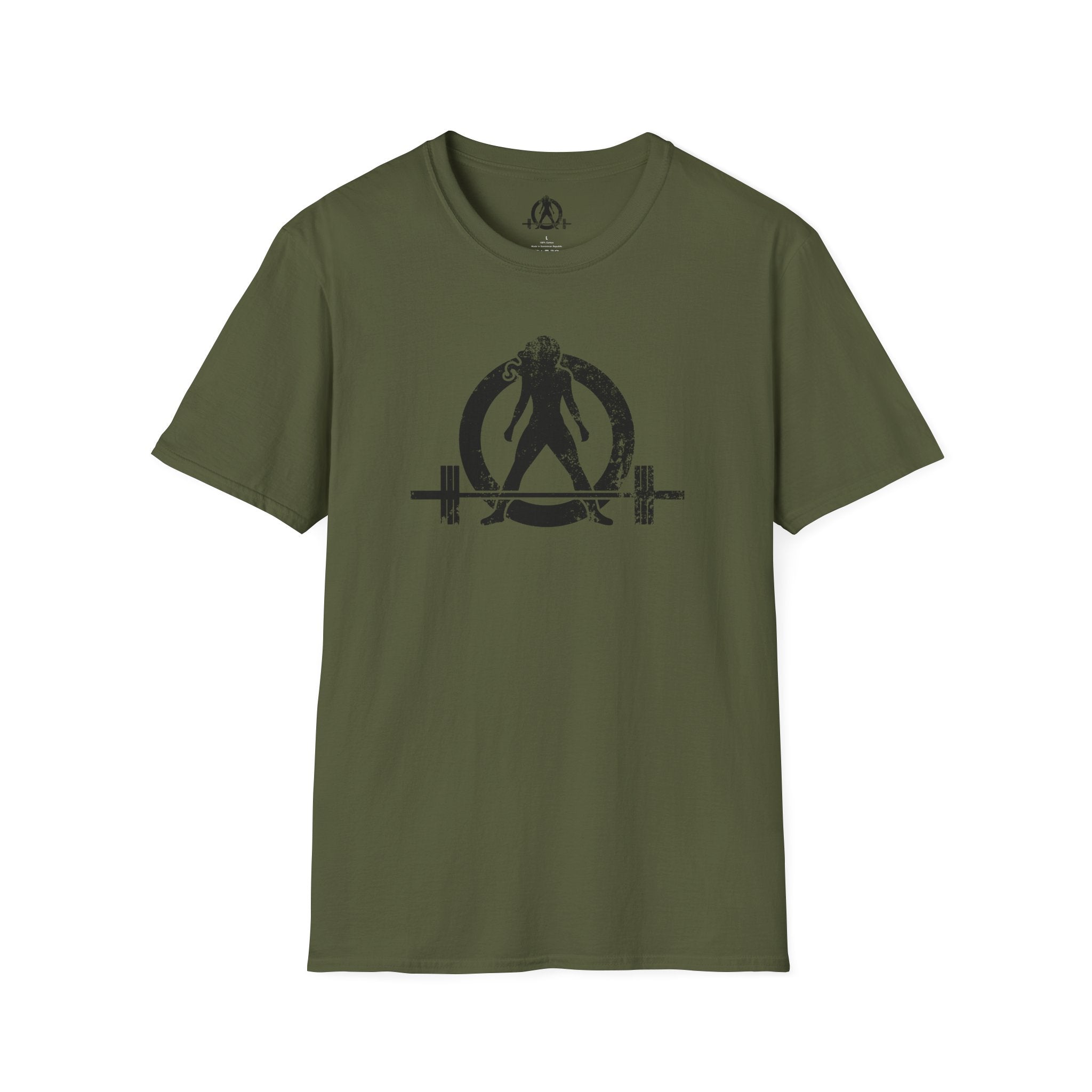 Unisex Softstyle T-Shirt - Black Distressed Logo - Plain Back (BEST SELLER)