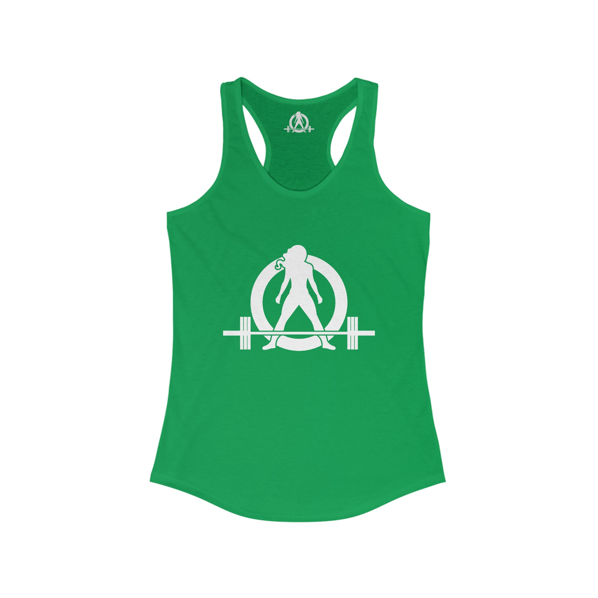 Iron Sharpens Iron - Women's Ideal Racerback Tank - White Font - Print on Front & Back