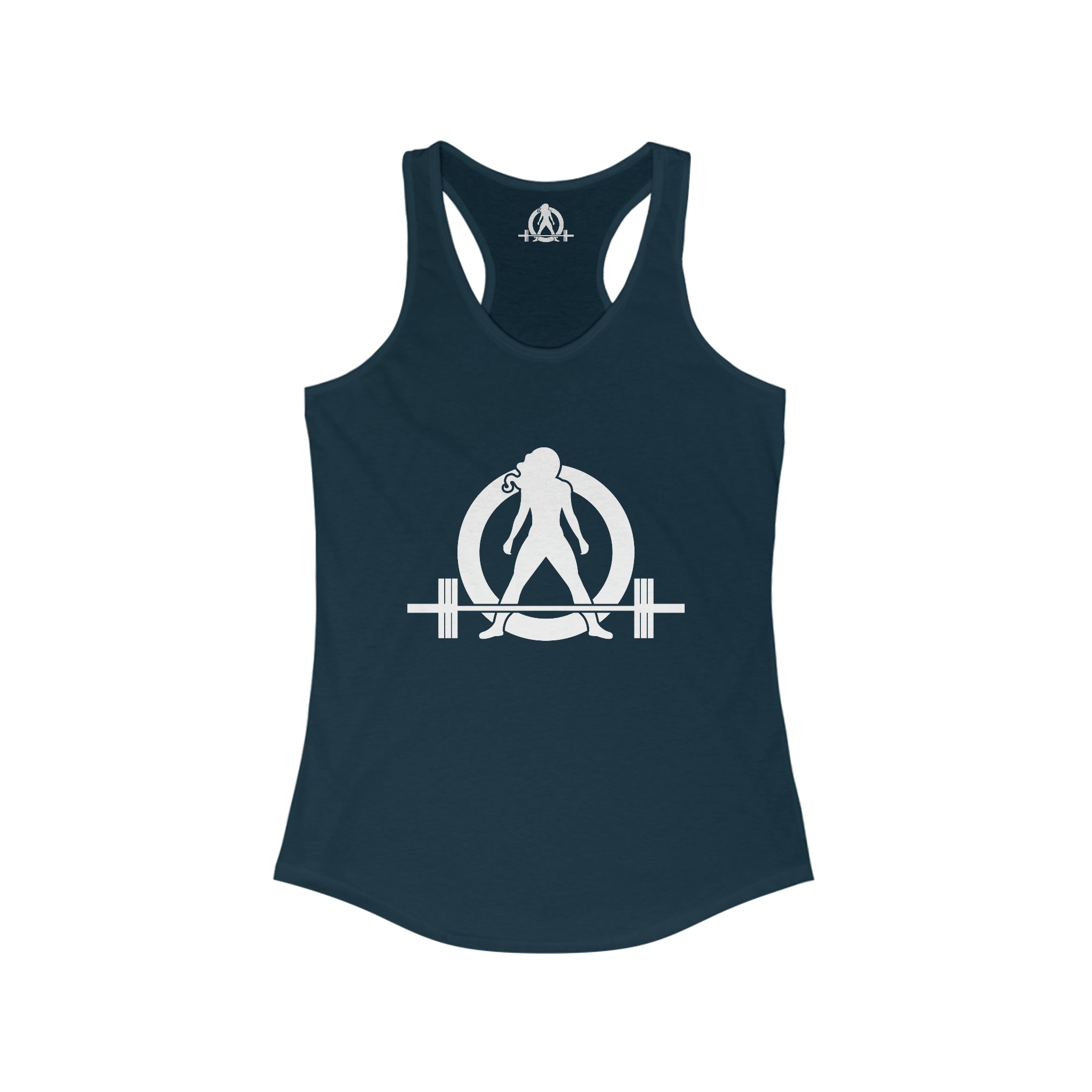 Iron Sharpens Iron - Women's Ideal Racerback Tank - White Font - Print on Front & Back