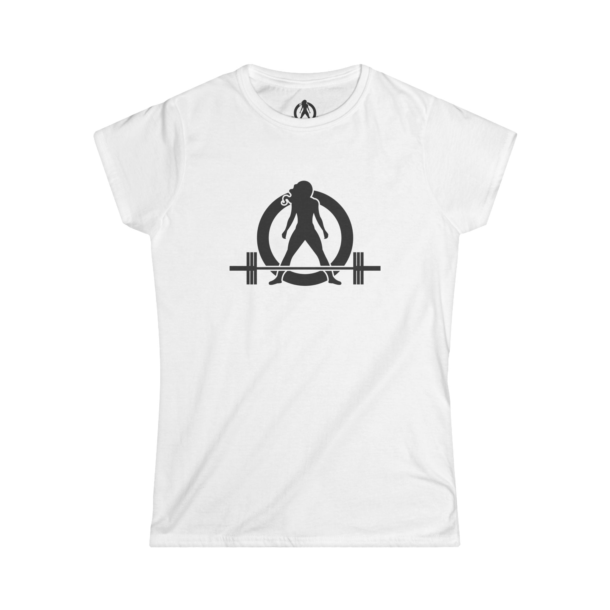 Lift Heavy Run Fast - Women's Softstyle Tee - Black Front & Back Logo