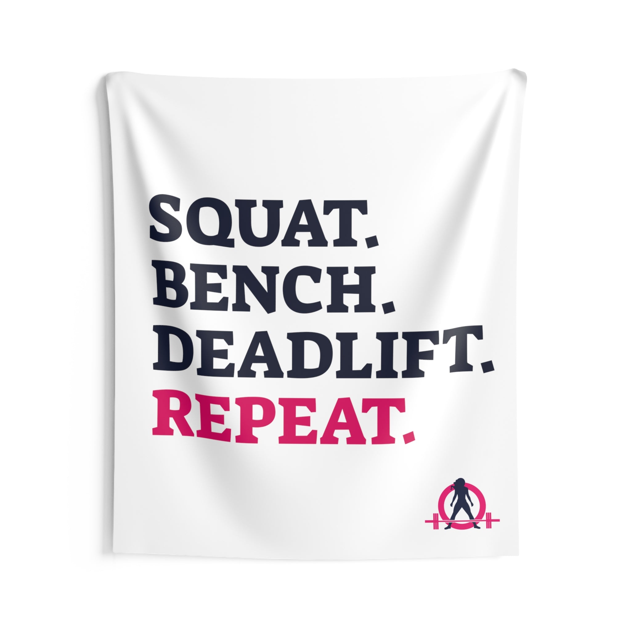 Squat Bench Deadlift Repeat - Indoor Wall Tapestries - White