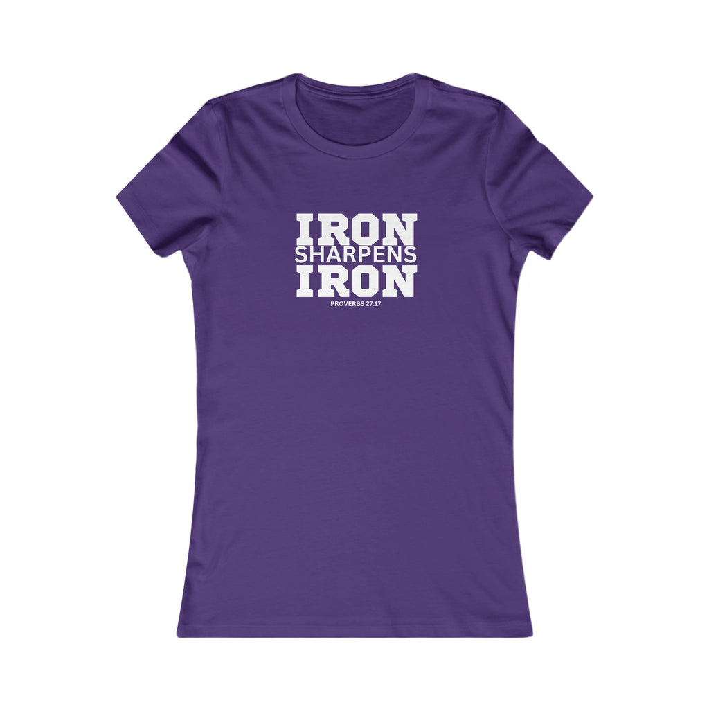 Iron Sharpens Iron - Women's Favorite Tee - White Logo - Plain Back