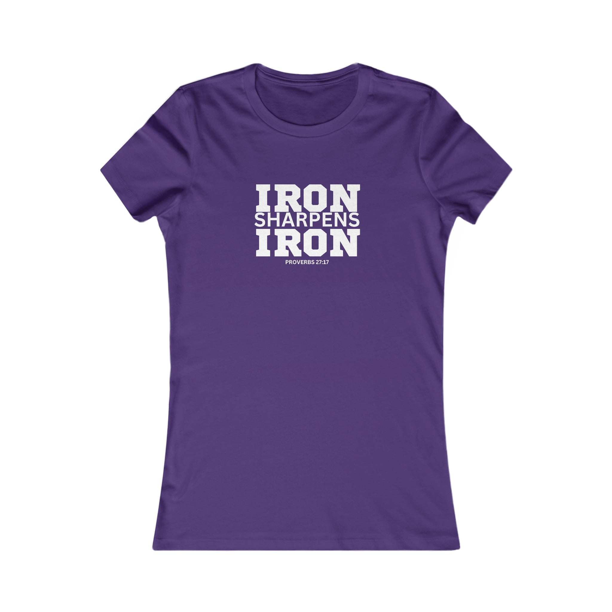 Iron Sharpens Iron - Women's Favorite Tee - White Logo - Plain Back
