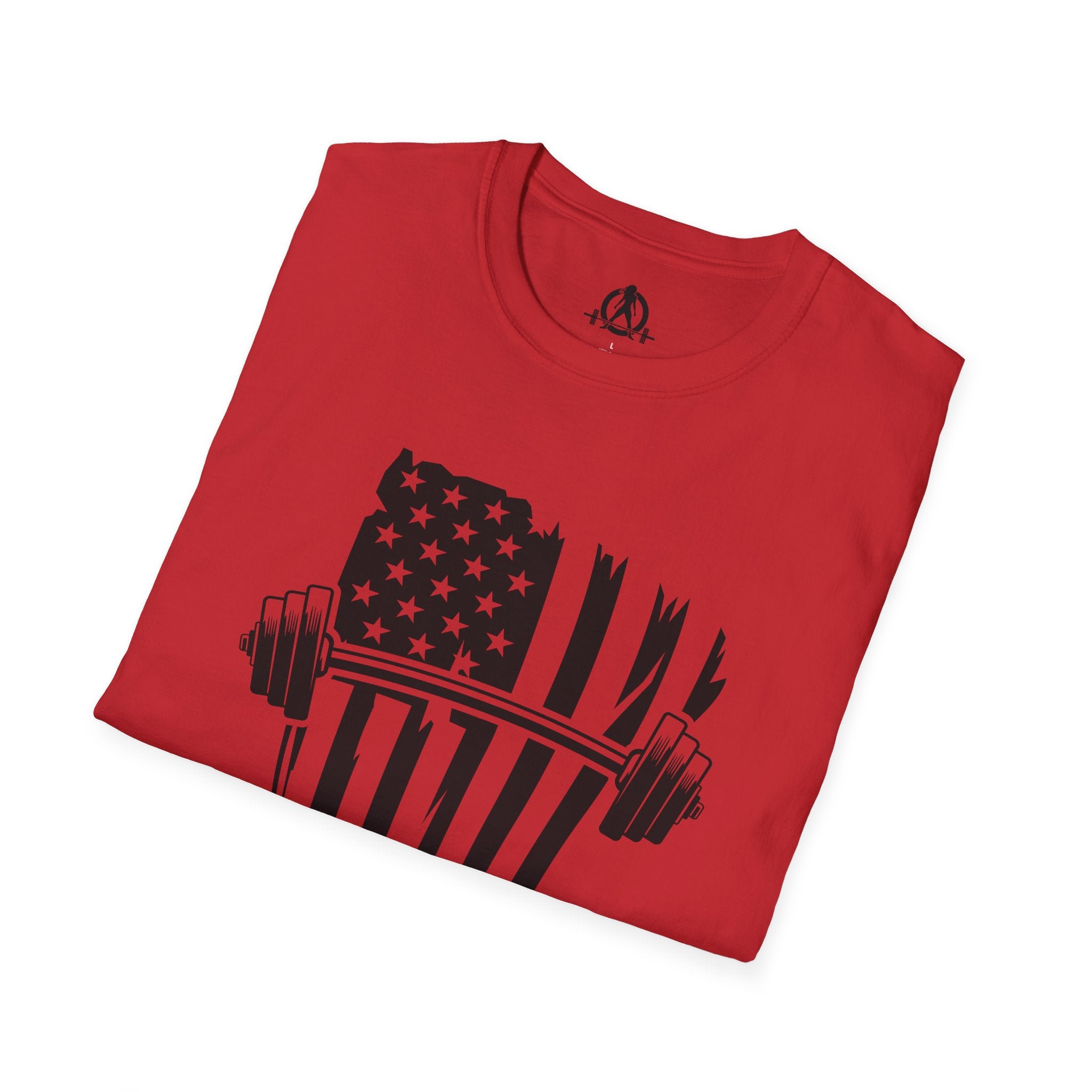 USA Barbell  - Unisex Softstyle T-Shirt - Black Logo - Plain Back