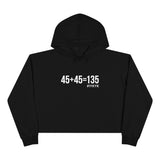 45 + 45 = 135 - Crop Hoodie - White Logo Print on Back