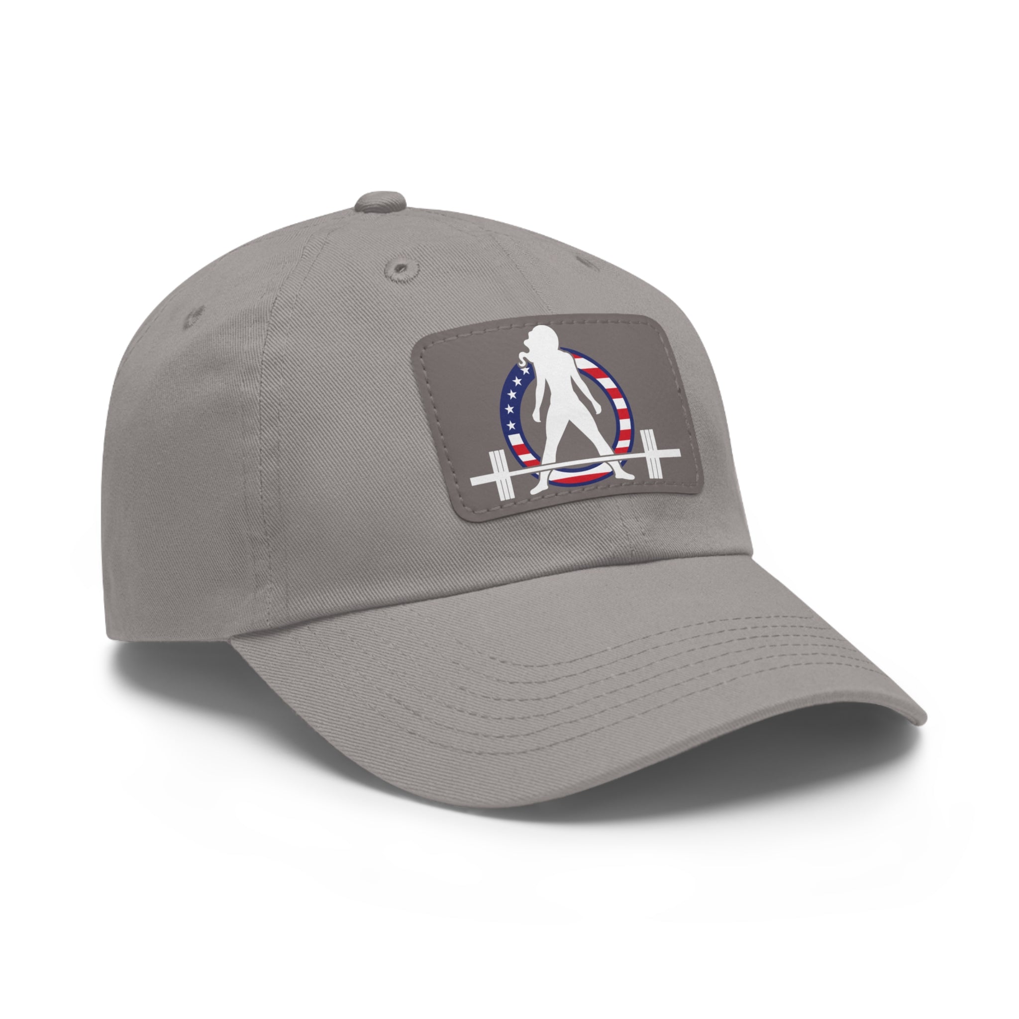 Dad Hat with Leather Patch (Rectangle) - USA Dark Logo