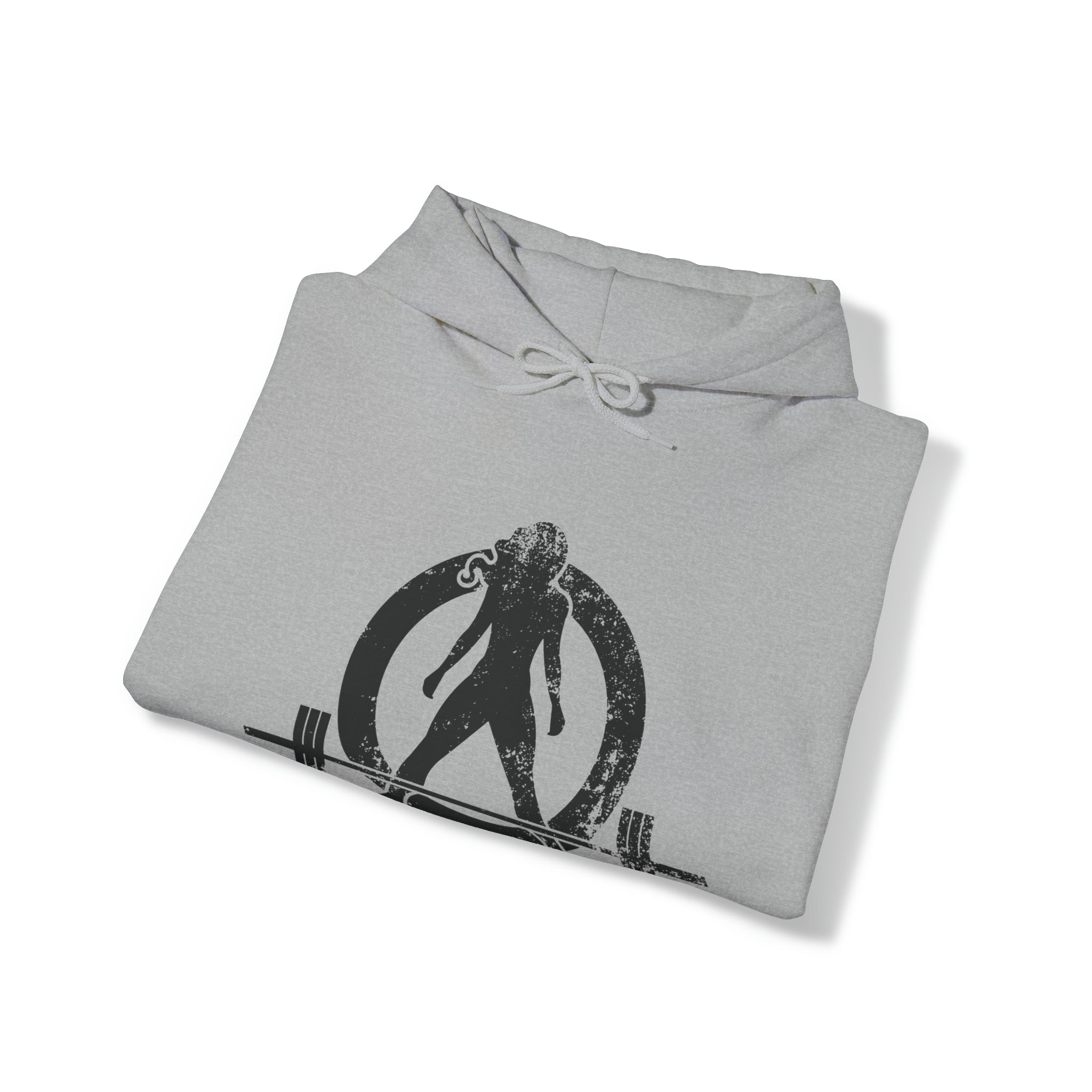 Squat Bench Deadlift Repeat - Unisex Heavy Blend Hooded Sweatshirt - Dark Black Logo - Pink - SBDR on BACK