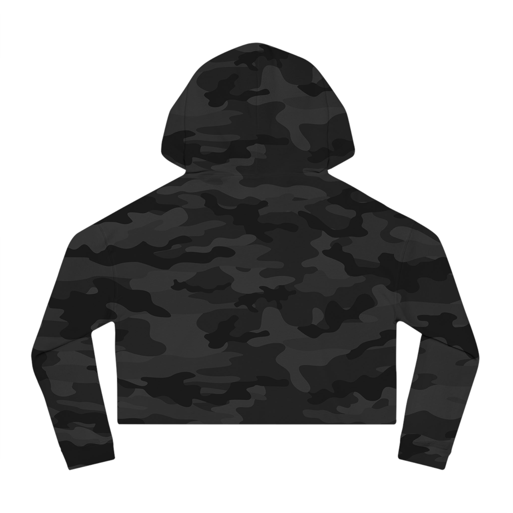 Women’s Cropped Hooded Sweatshirt - White Distressed Logo